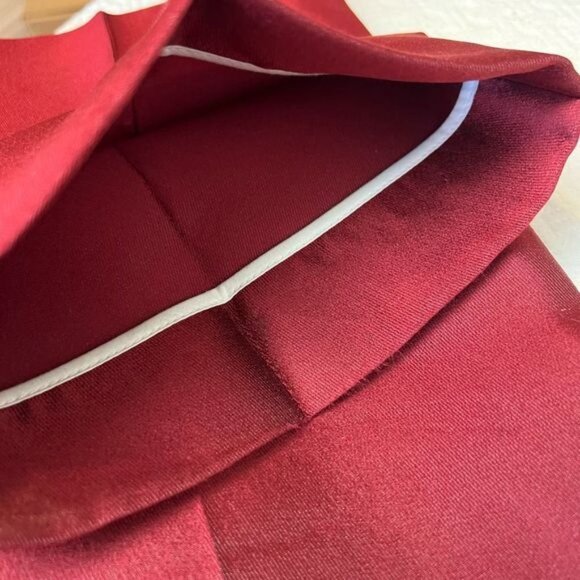 Vintage Celine Women’s 40 US 12 Red Silk Pleated Dress Pants Cropped Pockets - Picture 9 of 13